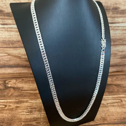 Corrente modelo Elo Duplo 9mm 7cm Prata mista nacional 925 cordão masculino prata 925 Elo Duplo 9mmm