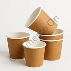Copo de papel Kraft 100 ml Biodegradavel Térmico 50 un Descartável café Escritórios eventos Restaurantes Bares Ecológico