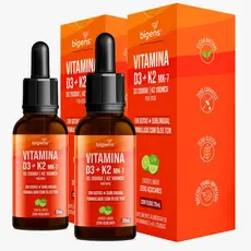 BIGENS KIT 2X VITAMINA D3 2000UI + K2 MK7 100MCG LIMÃO 20ML BIOGENS