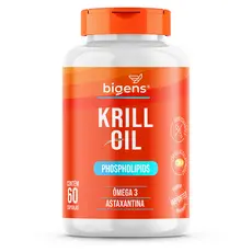 Óleo de Krill Fosfolípido Ômega 3 + Astaxantina | 60 Cápsulas | Bigens
