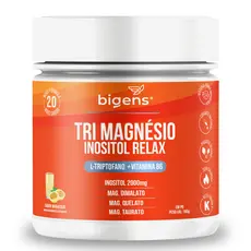Tri Magnésio (dimalato, quelato, taurato) Inositol Relax, 180g, Bigens (Maracujá)