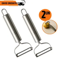 Kit 2 ou 1 Descascador de Legumes Frutas Aço Inox Batata Tira Casca Churrascaria Buffet Salada