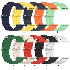 Pulseira de relógio de Smartwatch PretoPalha De Silicone Ocean Straw Capaz Para Relógio Apple Série 9 Ultra Replacement
