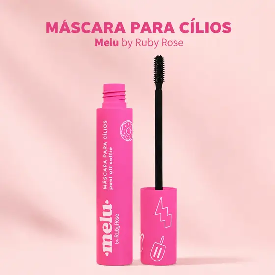Máscara para Cílios Peel Off Melu by Ruby Rose Selfie Volume Definição Alongamento Efeito Destacado Maquiagem Olhos