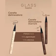 Ruby Rose Caneta Delineadora Glass Marrom Light Brown 0,6g