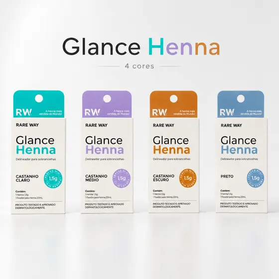 Henna para Sobrancelhas Rare Way Glance Preenchimento Definição Natural Correção de Falhas Maquiagem 1,5g