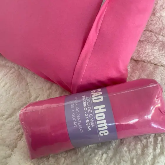 LENÇOL 100% ALGODÃO + FRONHA COM ZÍPER PINK: Nova Cor Exclusiva na Loja! Disponível em Todos os Tamanhos