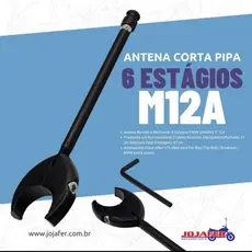 ANTENA CORTA PIPA 6 ESTÁGIOS M12A - Fat Boy / Fat Bob / Breakout/ BMW entre outras