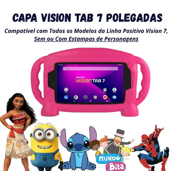Capinha Emborrachada Infantil Tablet Positivo Vision Tab 7 T770 32GB Android 8.0