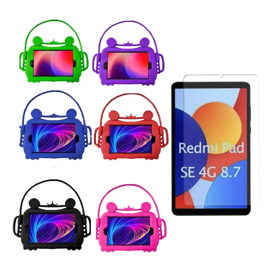 Capa Silicone Infantil Para Tablet Redmi Se 8.7´´+ Película