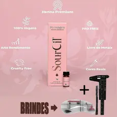 Henna Para Sobrancelhas Sourcil Designer Profissional Fixador Renna Po Magico Vegana Completa