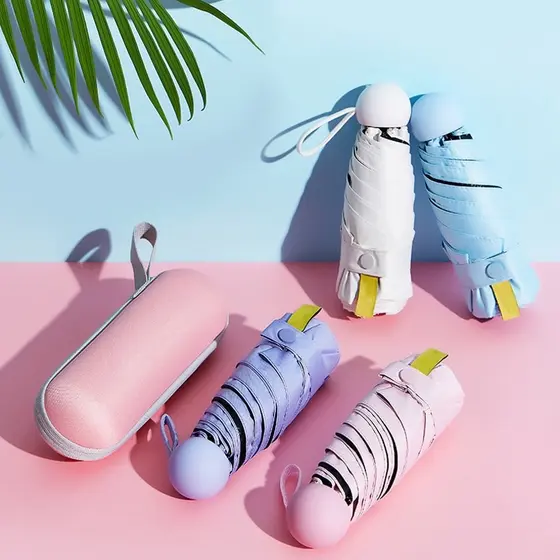Guarda Chuva de sol Caso Óculos Da Cápsula ultra light mini Sombrinha Bolso ming
