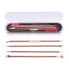 Acne Kit Espinha Extrator De Cravos Profissional Removedor 4 Pçs de Ponta Dupla com Pinça/Extrator/Agulha para Salão