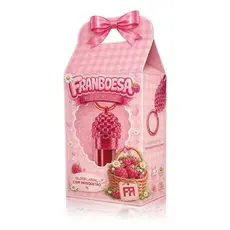 Gloss Labial Framboesa com Pingente By Fran | Brilho Intenso | Efeito Glossy