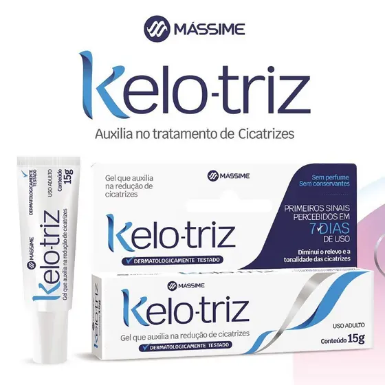 Kelo - Triz 15g Gel Cicatrizante P/ Quelóides e Cicatrizes - Massime