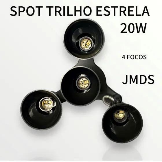 SPOT TRILHO ESTRELA 4 LAMPADAS DIRECIONAVEIS DE PLASTICO "LAMCAMENTO"