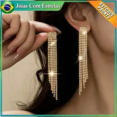 Brincos de senhora com pendente de diamante, brincos compridos de prata S925, ideais para festas de casamento