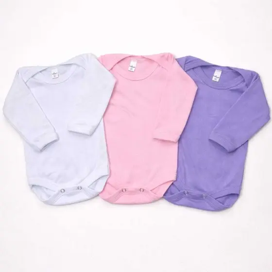 Kit 3 Body Bebe Manga Longa Liso estampado canelado Menina Menino Enxoval Infantil