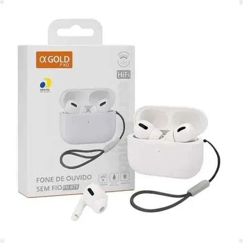 Fone de ouvido in-ear gamer sem fio A'Gold Fone de Ouvido fn-bt5 branco