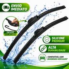Par Palhetas Limpador de Parabrisa Silicone Universal Alta Durabilidade Paleta Para-brisa Todos Carros Encaixe Gancho