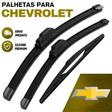 Jogo Palhetas Limpador de Parabrisa Dianteiro Traseiro Silicone Chevrolet Celta Corsa Onix Prisma Agile S10 Spin Cobalt