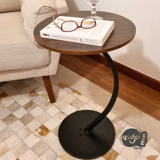 Mesa Decorativa Lateral Canto Oval ou Redonda Apoio Sofá Cama Multiuso