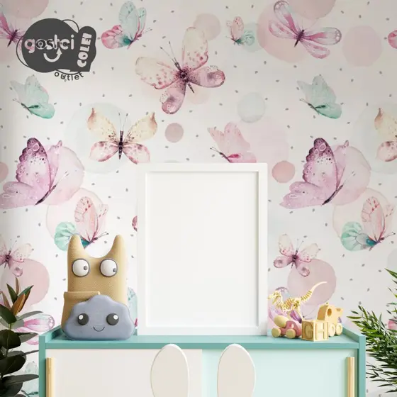 Papel de Parede Decoração Borboletas Adesivo Autocolante 5m x 45cm Sala Quarto Banheiro