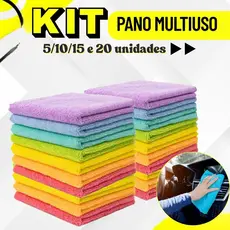 Kit Panos De Limpeza Microfibra Alta Absorção Multiuso 25 x 25cm