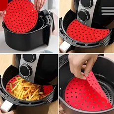 Tapete Protetor Silicone Redondo Para Air Fryer Fritadeira Universal Não Gruda