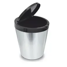 Lixeira Cesto de Lixo10 Litros Escritório Pia Banheiro Automática CLick Label Imita Inox em Adesivo