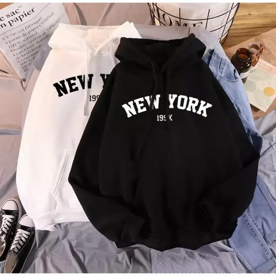 Blusa de Moletom Casaco Flanelado de Frio Canguru New York Unissex  Lançamento 2024 Envio Imediato Encanto Meraki