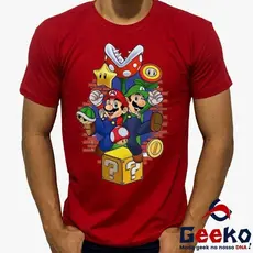 Camiseta Premium Mario e Luigi 100% Algodão Game Filme Super Envio Imediato