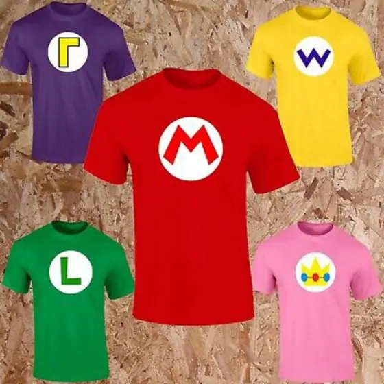 Camiseta Premium 100% AlgodãoFilme Mario Bros Luigi  Waluigi  Retro Envio Imediato
