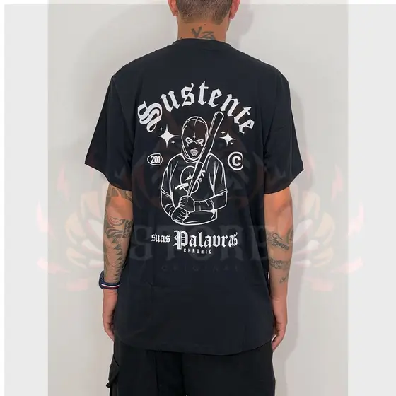 Camiseta 100% Algodão Moda Streetwear Skatista Sustente suas Palavras Lançamento 2024 Envio Imediato