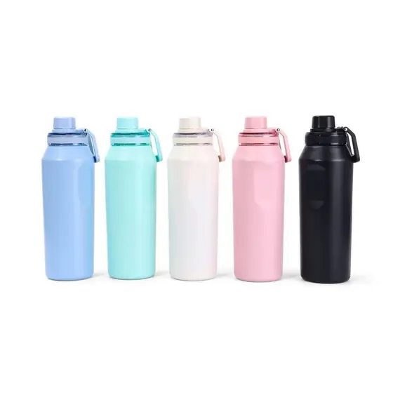 Garrafa Térmica 500ML 750ML Com Bico Com Alça Flip Tumbl Aço Inoxidável Academia Trabalho