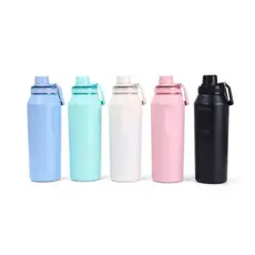 Garrafa Térmica 500ML 750ML Com Bico Com Alça Flip Tumbl Aço Inoxidável Academia Trabalho