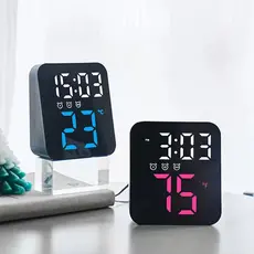 Relógio Digital Led Temperatura Alarmes Usb Mesa E Parede