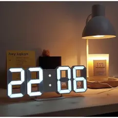 Relógio Digital 3D LED De Parede e Mesa Design Moderno Luz Noturna Decoração