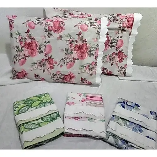 Kit 2 Fronhas envelope 200 Fios estampada 70x50cm