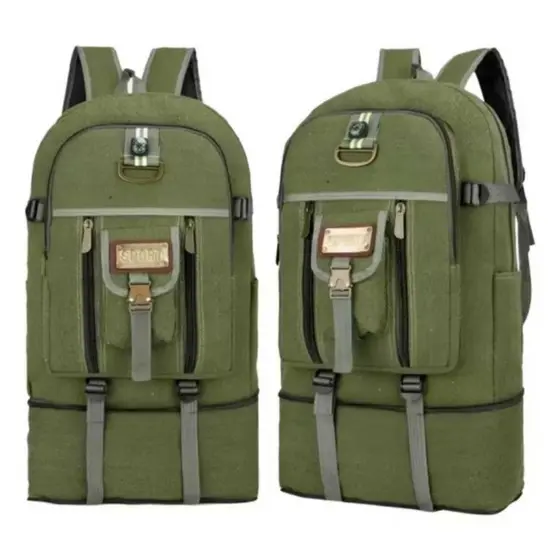 Mochila Masculina Lona 50 Litros Viagem Passeio Motoboy Esporte Trilha