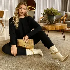 Conjunto Lanzinha Casual Moda Feminina Outono Inverno Despojado Elegante
