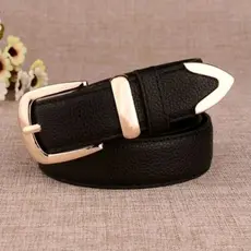 1Peca cinto 3cm litchi em relevo mode versatil fivela de metal para quotidiano com passando de couro
