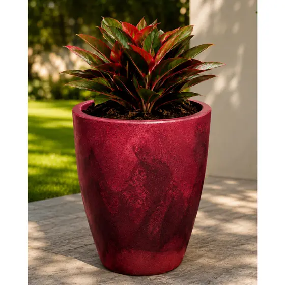 Vaso Para Plantas Marmorizado Luxo em Polietileno Liso Decorativo Sala/ Jardim