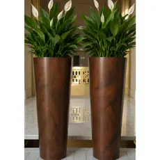 Kit 2 Vasos para Plantas Ibiza Cone 68cm Polietileno Decorativo Sala Jardim