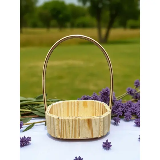 Kit Cestos Oval 16cm Pinus Fraldeira Decorativo Presente