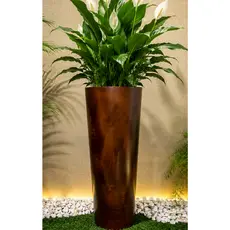 Vaso para Plantas COD110 Ibiza Cone Marmorizado Liso Decoração Sala Jardim Casa 68cm