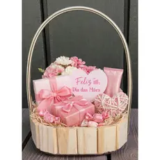 Kit 10 Cestos Oval 18cm Fraldeira Pinus Decorativo Presente Dia das Mães