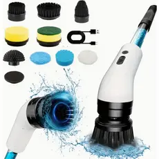 Escova De Limpeza Elétrica 9 em 1 Giratória Com Dispenser de Sabão Usb Multi Funções Acompanha Cabo Usb
