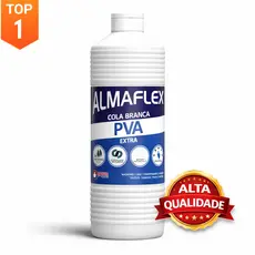 COLA BRANCA EXTRA PVA ALMAFLEX 1kg - 500g Mdf Marcenaria Madeira Pipa Tecido Slime Cascorez Papelão