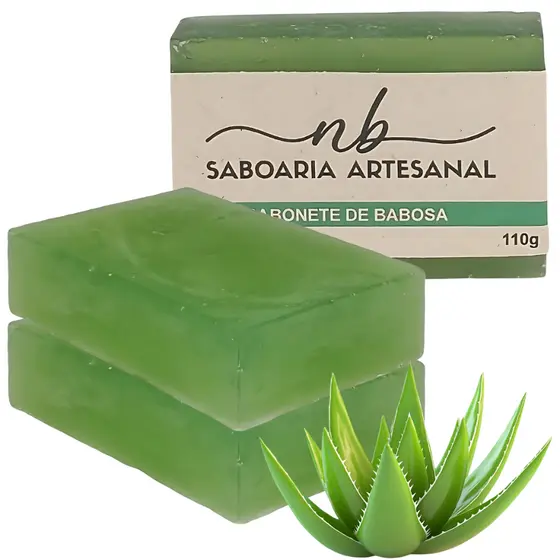 2 Sabonetes Babosa (Aloe Vera) - Antiacne Artesanal Vegano